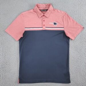 Travis Mathew New England Patriots Golf Polo Shirt Mens Small Pink Navy NFL